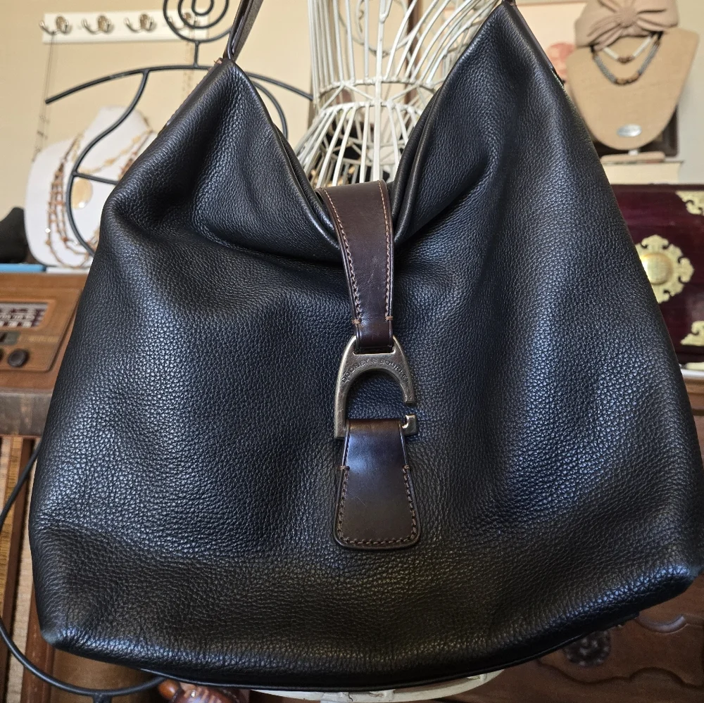 Dooney & Bourke Derby Florentine Black Pebbled Leather Hobo Bag - Picture 3 of 16